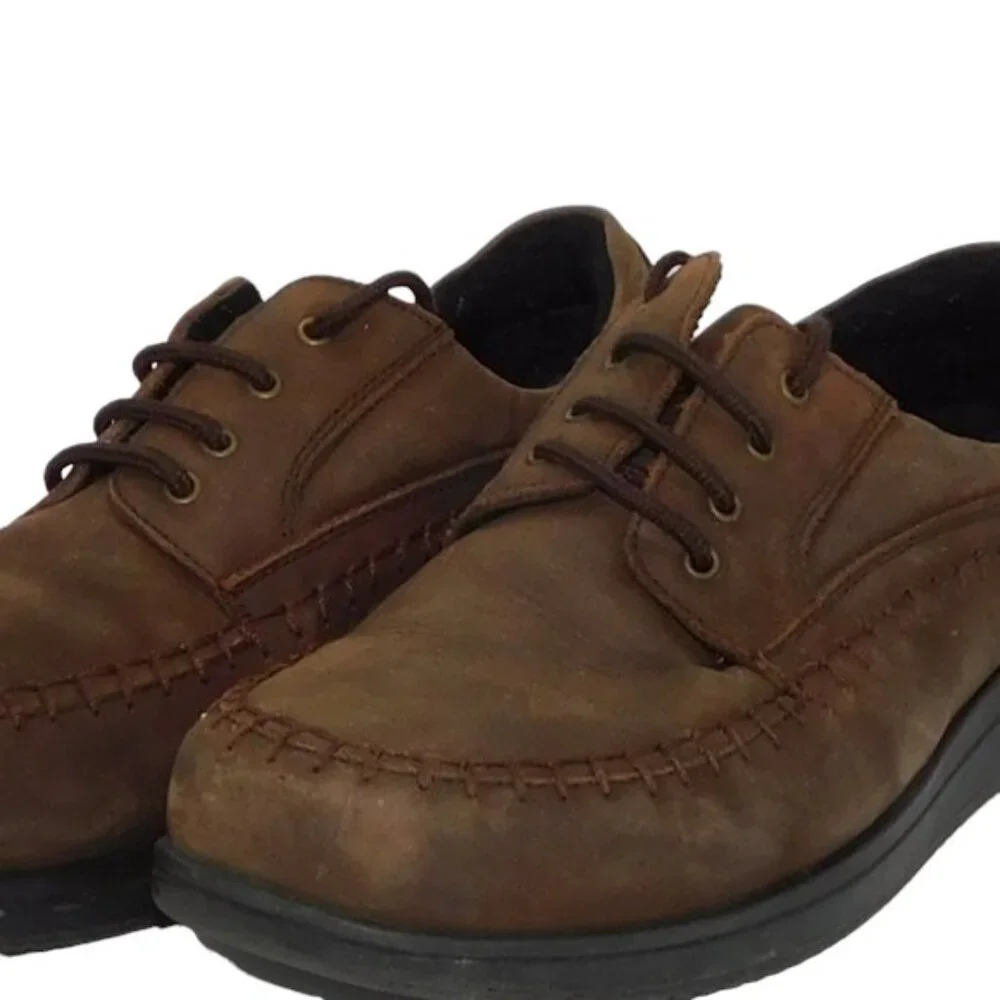 Mountain Breezes Brown Suede/Leather Lace-up Loafer